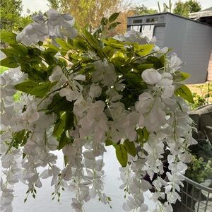Elegant White Floral Hanging Accent 14 stems to arrange as you desire